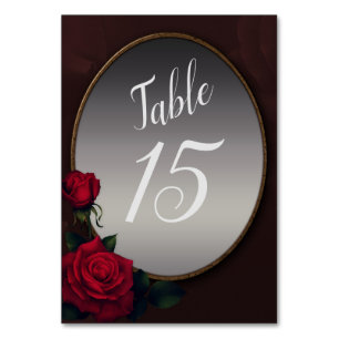 Tarjeta De Mesa Fiesta Rubor Floral Silver Gray Mirror
