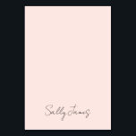 Tarjeta De Mesa Fino Toque Moderno Rubor Nombre de Firma<br><div class="desc">Ajuste bonito la codificación de color para el fondo rosa rubor con un diseño de texto personalizado con letra a mano. Personalice el estilo de caligrafía elegante,  tamaño y color según sea necesario.</div>