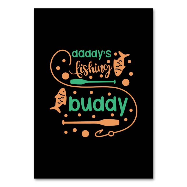 Tarjeta De Mesa Fishing Art Daddy Fisher Friends (Anverso)