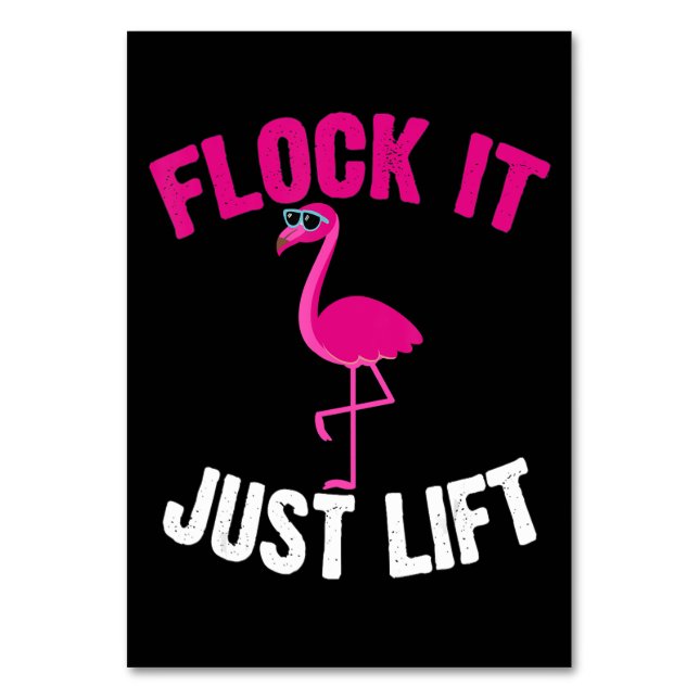 Tarjeta De Mesa Flamencos | Flamingo Flamingo de elevación de pesa (Anverso)
