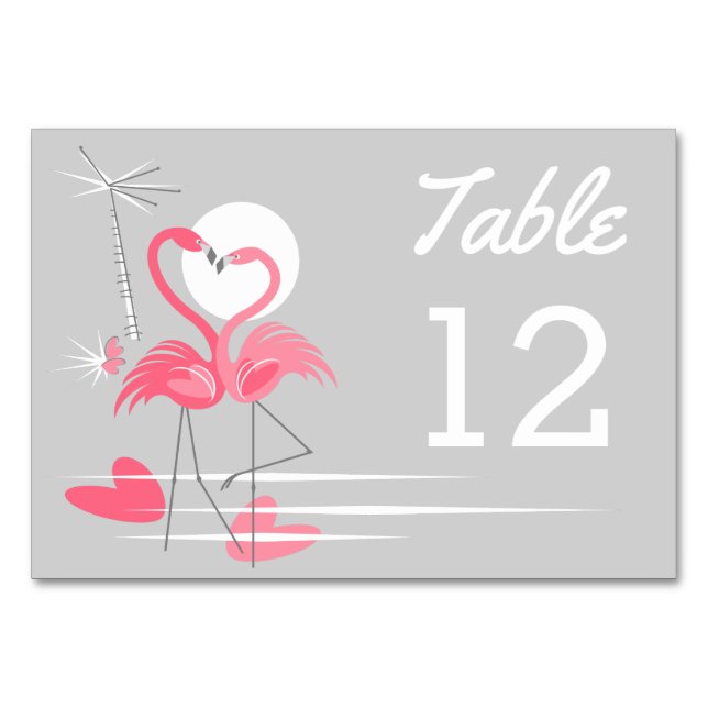 Tarjeta De Mesa Flamingo Amor Cargo de mesa lateral (Anverso)