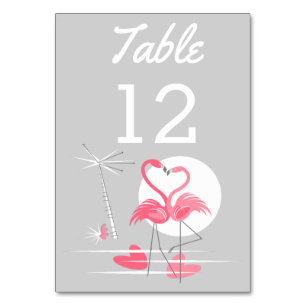 Tarjeta de mesa Flamingo Love