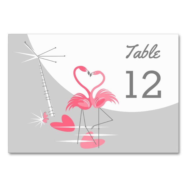 Tarjeta De Mesa Flamingo Love Large Moon table card (Anverso)