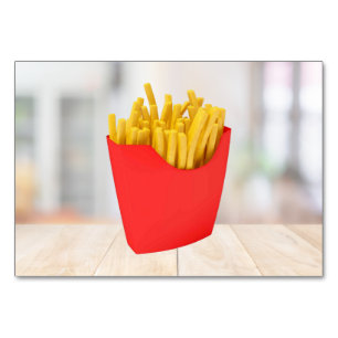 Tarjeta De Mesa Flashcard de etiquetado ABA de los Fries franceses
