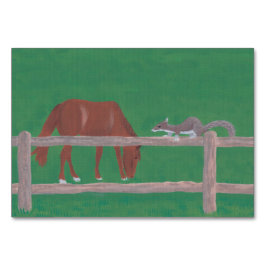Tarjeta De Mesa Flashcards de ardilla y lectura de caballos para a