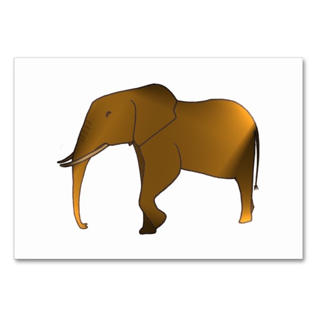 Tarjeta De Mesa Flashcards para adultos que leen animales elefante (Anverso)