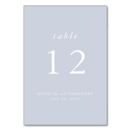 Tarjeta De Mesa Flor azul acuarela Elegante foto de matrimonio