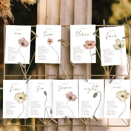 Tarjeta De Mesa Flor de amapola islandesa Boho