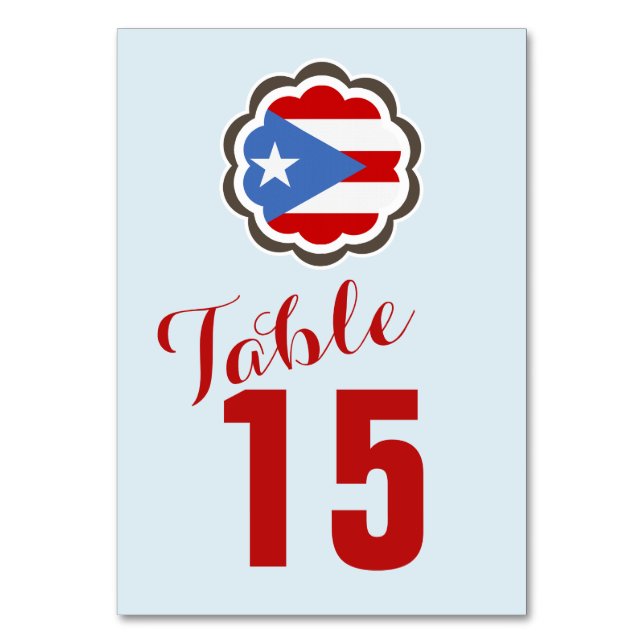 Tarjeta De Mesa Flor de bandera de Puerto Rico (Anverso)