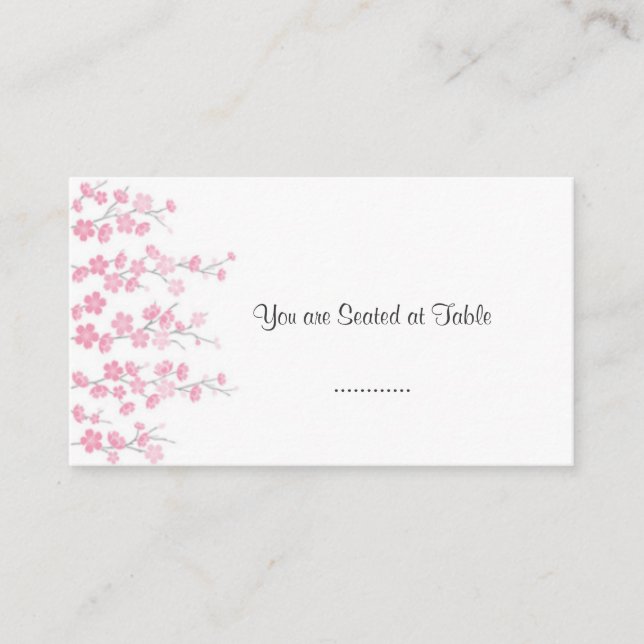 Tarjeta De Mesa flor de cerezo; asiento de mesa boda (Anverso)