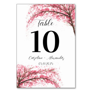 Tarjeta De Mesa Flor de cerezo Boda oriental del Sakura moderno