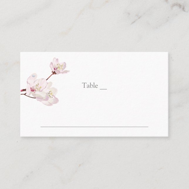 Tarjeta De Mesa Flor de cerezo rosa Sakura tradicional japonesa (Anverso)