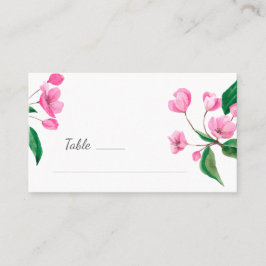Tarjeta De Mesa Flor de cerezo rosado de primavera. Floral