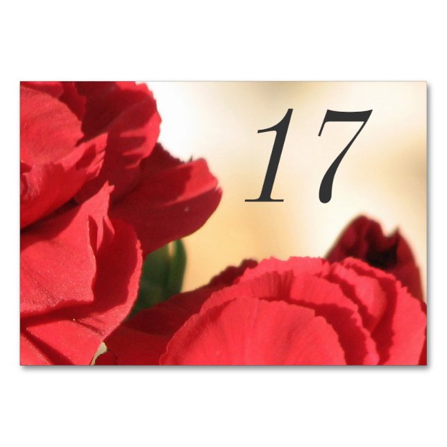 Tarjeta De Mesa Flor de esquina roja (Anverso)