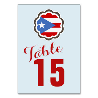 Tarjeta De Mesa Flor de la bandera de Puerto Rico