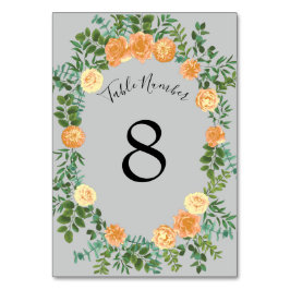 Tarjeta De Mesa Flor de primavera de Boda gris permeable