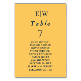 Tarjeta De Mesa Flor de rayo simple elegante con Boda monograma