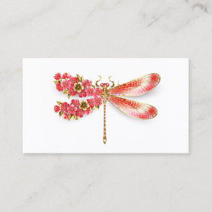 Tarjeta De Mesa Flor libélula con sakura de joyas