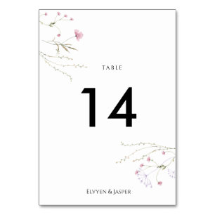 Tarjeta De Mesa Flor moderna de flor silvestre rosa