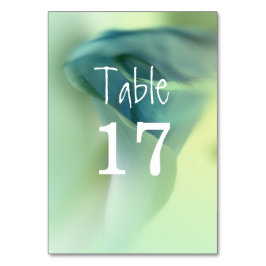 Tarjeta De Mesa Flor romántica en Boda de tonos azules