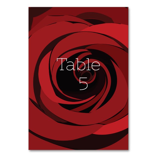 Tarjeta De Mesa Flor rosa roja (Anverso)