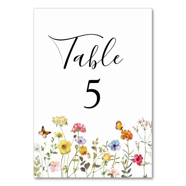 Tarjeta De Mesa Flor silvestre (Anverso)