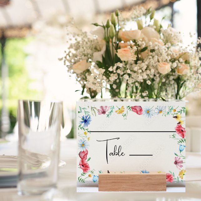 Tarjeta De Mesa Flor silvestre Boho Watercolor (Subido por el creador)