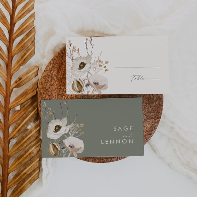 Tarjeta De Mesa Flor silvestre caprichosa | Boda de Marfil (Subido por el creador)