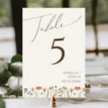Tarjeta De Mesa Flor silvestre colorida | Número de tabla beige<br><div class="desc">Esta flor silvestre colorida | el número de la mesa beige es perfecto para su boda de verano, simple y caprichoso. Los florales de color rosa, amarillo, naranja y dorado, brillantes y encantados, le dan a este producto el aspecto de un minimalista y elegante jardín de primavera hippie vintage. El...</div>