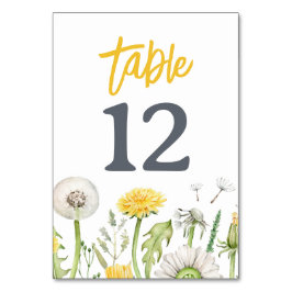 Tarjeta De Mesa Flor silvestre Dandelion Garden Wedding