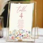 Tarjeta De Mesa Flor silvestre Flores Florales Boda Jardín Floral<br><div class="desc">¡Esta es una Flora Silvestre Floral Floral Jardín de la mesa número con nombres!</div>