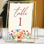 Tarjeta De Mesa Flor silvestre Flores Florales Boda Jardín Floral<br><div class="desc">¡Esta es una Flora Silvestre Floral Floral Jardín número de mesa de boda!</div>