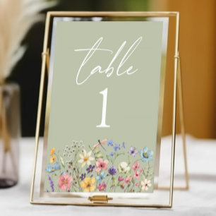 Tarjeta De Mesa Flor silvestre Flores Florales Boda Jardín Floral