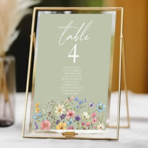 Tarjeta De Mesa Flor silvestre Flores Florales Boda Jardín Floral