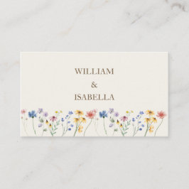 Tarjeta De Mesa Flor Silvestre Pastel Beige