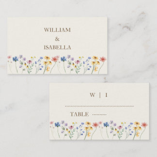 Tarjeta De Mesa Flor Silvestre Pastel Beige