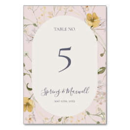 Tarjeta De Mesa Flor silvestre primavera | Número de tabla de Rubo