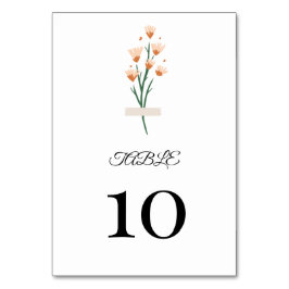 Tarjeta De Mesa Flor silvestre rosa de moda