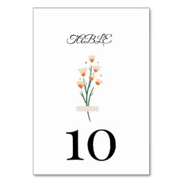 Tarjeta De Mesa Flor silvestre rosa de moda