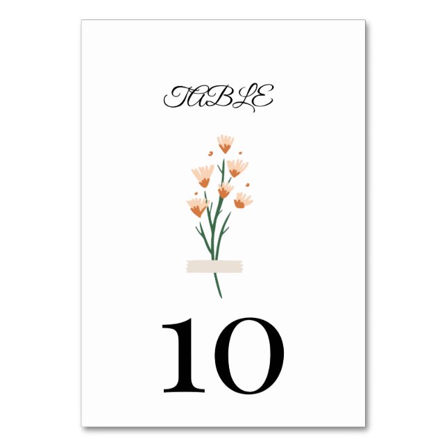 Tarjeta De Mesa Flor silvestre rosa de moda (Anverso)