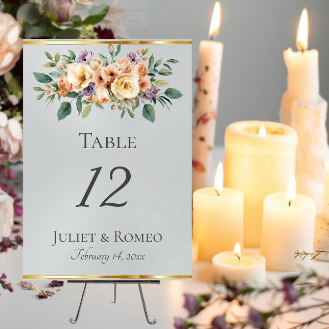 Tarjeta De Mesa Flor y Cinta de Crema - Plata (Subido por el creador)