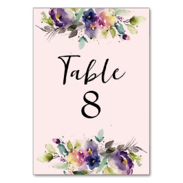 Tarjeta De Mesa Flora acuarela