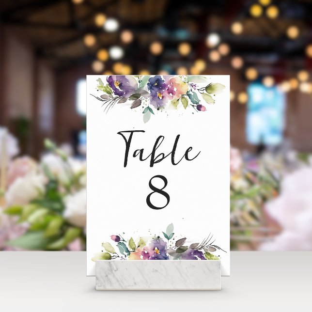 Tarjeta De Mesa Flora acuarela (Subido por el creador)