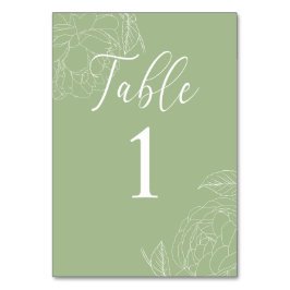 Tarjeta De Mesa Flora verde sabrosa clásica elegante