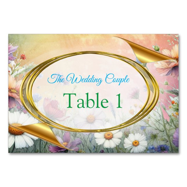 Tarjeta De Mesa Floraciones de primavera y verano florecientes (Anverso)