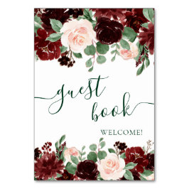 Tarjeta De Mesa Floraciones rusas | Libro de invitados de Terracot