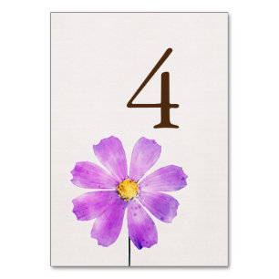 Tarjeta De Mesa Floral acuarela Cosmos Daisy Terracotta Boda