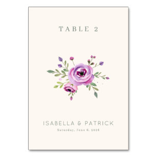 Tarjeta De Mesa Floral Acuarela Pastel Serena