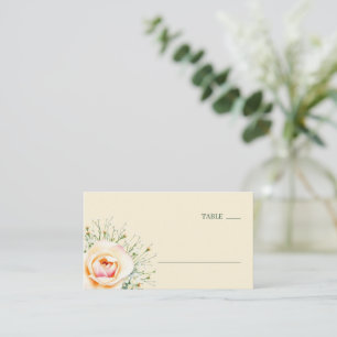 Tarjeta De Mesa Floral Acuarela Pastel Serena