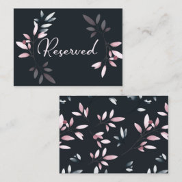 Tarjeta De Mesa Floral acuática elegante de la Marina Rosa